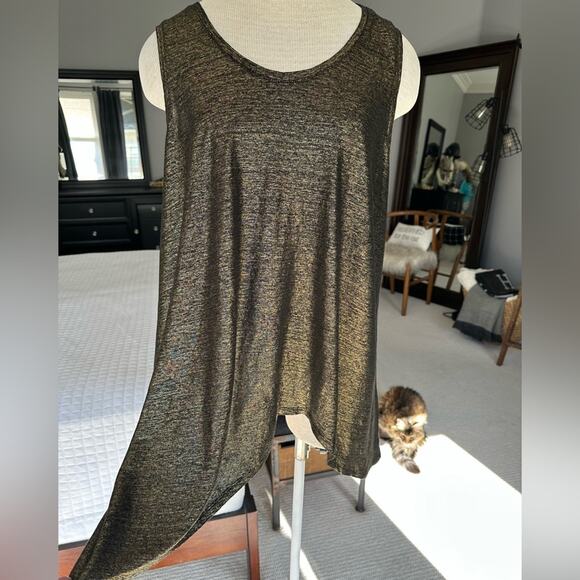 Eileen Fisher Tops - Eileen Fisher Metallic Gold Tank Top, size large